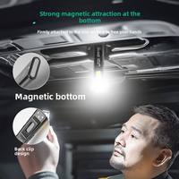 Luce da Lavoro LED COB Magnetica Ultra Sottile 30g in Plastica, IP65, Ricaricabile USB-C, Torcia con Clip per Cappello, Portatile per Emergenze