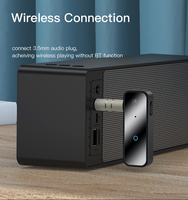 YAU25 Yesido Transmisor y Receptor de Audio Estéreo BT 2 en 1 con Micrófono para TV, Altavoces de Coche y PC