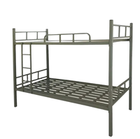 Lit superposé en acier en gros pour dortoir, lit double en métal durable avec barrière de sécurité pour camp de travailleurs et appartement