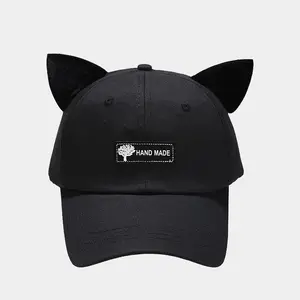 Korea street cute cat ears pilot sports fan baseball caps female hip hop joke and two sides sunglasses customize sports caps hat