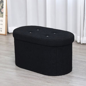 Boîte de rangement pour tabouret <span class=keywords><strong>pouf</strong></span> rond moderne multifonctionnel de grande capacité - Product Image 4