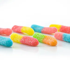 MINICRUSH Candy Custom High Quality Fruit Flavours Chewy Sweet Cartoon Soft Icing Gummy Worm Candy
