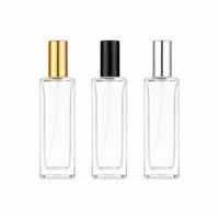 Atomiseur de parfum en verre rechargeable de 30 ml, flacon vaporisateur de parfum portable, conteneur rectangulaire transparent