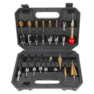 26pcs Hexagonal Shank Pagoda <b>Drill</b> <b>Bit</b> Set Gold Five-Flange Chamfering Tool for Wood Plug <b>Drill</b> <b>Bits</b> with Positioning Punch - Product Image 1