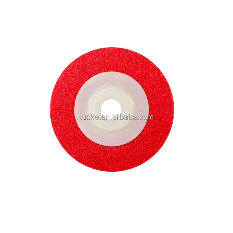 TUOKE TK1028 4 inch 100 mm Nylon fiber Wheel Non-woven Grinding Disk Polishing cermets Marble Wood grinding tools