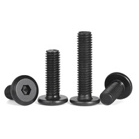 Vis à tête fraisée hexagonale chanfreinée en acier au carbone noir pour accessoires de meubles, système de mesure métrique M3-M8