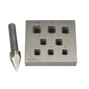 SUNTOOLS/STIPL Model 049F(III) Iron Tapered Baguette Cut Gemstone Cutting Tool Square Bezel <b>Block</b> 11 Holes for Jewelry Making - Product Image 1