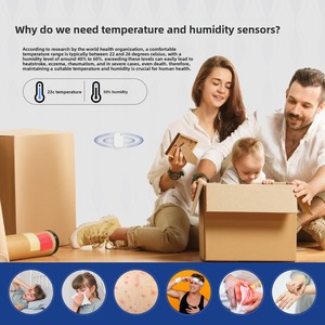Tuya <b>Smart</b> Home Temperature & Humidity Sensor App <b>Control</b> <b>Remote</b> Monitoring Security Alerts Technology Connects Wirelessl - Product Image 2