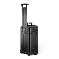 Mallette à outils étanche en PP noir à vendre Mallette rigide OEM avec roues pour le stockage en vol avec insert en mousse EVA
