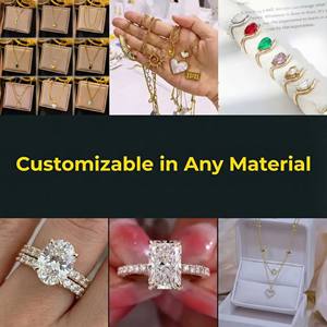 Cincin Pertunangan dan Pernikahan Moissanite Cz Bentuk Hati yang Dapat Disesuaikan, Personal, Cocok untuk Pasangan, Cincin Janji - Product Image 2