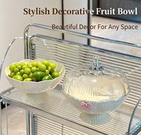 Plateau à fruits élégant avec base gaufrée, bol de service drainant pour l'affichage de fruits, bonbons et collations sur la table basse du salon