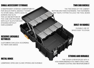 Caja <span class=keywords><strong>de</strong></span> <span class=keywords><strong>Herramientas</strong></span> Portátil <span class=keywords><strong>de</strong></span> Acero y Plástico Resistente AIRAJ, Personalizable, para Almacenamiento <span class=keywords><strong>de</strong></span> <span class=keywords><strong>Herramientas</strong></span> y Uso en Jardín - Product Image 6
