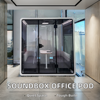 Cabine insonorisée moderne pour bureaux, hôtels, salles de réunion avec accès téléphonique, cadre en aluminium