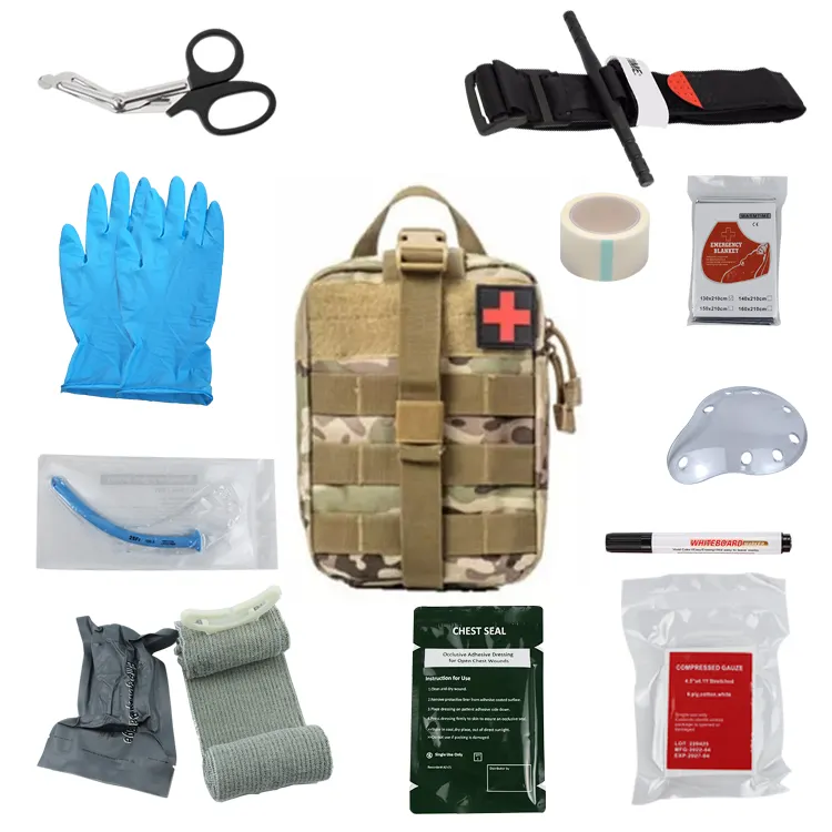 Fabricante First Aid Kit Survival kit de emergência ao ar livre para Camping Medical camuflagem Kit Molle Bolsa Bag