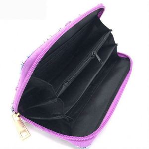 Monedero de Felpa Suave con Degradado de Color Arcoíris de Lujo para Mujer, Cartera Larga y Esponjosa para Damas - Product Image 6