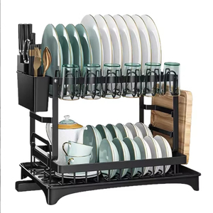 Scolapiatti da Cucina Pieghevole a Doppio Ripiano in Acciaio Inossidabile, Portatile, Multifunzione, Grande Capacità, Vendita Diretta dalla Fabbrica - Product Image 1