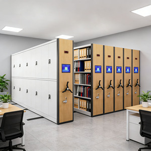 Steel Movable Archive <b>Shelves</b> Mobile Storage Shelving Roller <b>Racking</b> Cabinet Compact Storage Shelving Dense Ark Mobile Shelving - Product Image 2