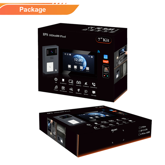IP Video Intercom System Villa Use 7"  IPS Touch Monitor HD Multi-language Menu IP65 Waterproof