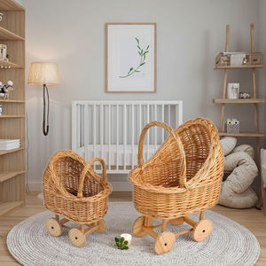 Cesto Portaoggetti in Vimini per <span class=keywords><strong>Bambini</strong></span> con Design Floreale, per Passeggino, Accessori Fotografici e Organizzazione Giocattoli - Product Image 2