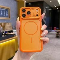 Coque de téléphone magnétique en acrylique mat pour soins de la peau, vente en gros, compatible avec iPhone 7G~17 Pro Max, antichoc