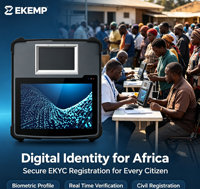 Tablet Registrasi Tangguh Digital Identity for Africa FAP50 FP Sensor dengan Dual Sim Iris untuk Aplikasi Publik