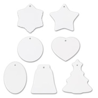 Ornements en céramique vierges de sublimation de transfert de chaleur de logo personnalisé pour la décoration d'arbre de Noël en gros