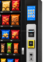 Distributeur automatique de grande capacité avec 180 compartiments pour 36 machines à snacks et boissons, fonctionnant avec cartes, billets et pièces de monnaie