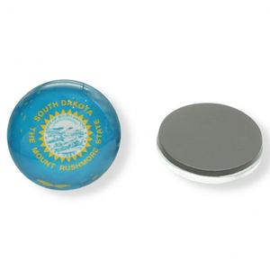 Autocollant 3D personnalisé en forme ronde, aimant de réfrigérateur en verre magnétique - Product Image 3