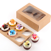 Emballage de gâteau personnalisé fenêtre auto-popup beignet biscuits brownies pâtisserie pain boulangerie gâteau emballage alimentaire papier boîte-cadeau
