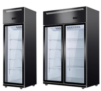 Fournisseur chinois vente spéciale nouveau modèle double porte air forcé ventilateur refroidissement vertical porte en verre congélateur
