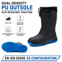 Bottes de sécurité montantes en cuir EN ISO 20345 S3, imperméables, avec embout en acier, résistantes à la perforation, pour usage industriel, toutes saisons