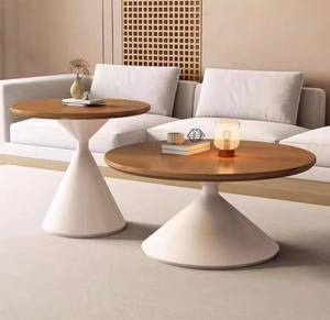 Table basse ronde de luxe moderne et simple pour salon, style nordique, en panneau de roche couleur crème, pour usage domestique - Product Image 6