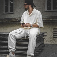 Summer New Streetwear 100% Cotton Unisex Plain Oversized Polo T Shirt Half Sleeve Turn Down Collar Plus Size Mens Polo Shirt