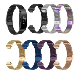 IVANHOE For Fitbit Inspire HR /ace2スポーツバンド交換用ミラネーゼループ磁気ステンレススチールストラップブレスレットBetlInspire