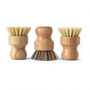 Kitchen Wooden Handle Cleaning Tools Bamboo Small <b>Scrub</b> <b>Brush</b> Coconut Bristles Pot <b>Brushes</b> Dish Scrubber Sisal Cleaning <b>Brush</b> - Product Image 1