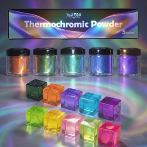 LEQU 5 Colors Thermochromic Pigment Powder Set Temperature Change Color Powder for Epoxy Resin Art DIY Craft - Product Image 1