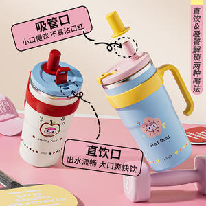 Taza de hielo de paja de gran capacidad de acero inoxidable de alto valor para mujer 2025 con termo para estudiantes, gente de negocios para uso infantil - Product Image 3