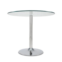 Chrome métal galvanoplastie barre hauteur Table poli argent fer Table pieds verre café Table à manger entrée d'hôtel Commercial