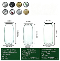 Bouteilles en plastique PET transparentes de qualité alimentaire avec logo personnalisable, bouteilles de boisson vides transparentes avec couvercle à languette pour soda, jus, thé boba