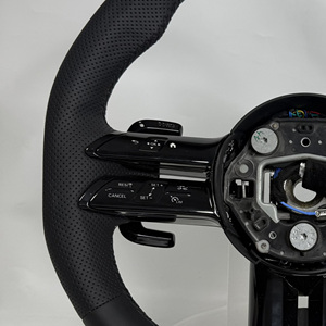 Volante per Auto in Pelle Traforata e Fibra di Carbonio per Mercedes Benz <span class=keywords><strong>AMG</strong></span> <span class=keywords><strong>W212</strong></span> W205 W213 W177 W166 C43 C63 Classe C E63 Cls Gle - Product Image 2