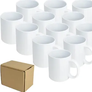 制造商定制11盎司空白白色陶瓷保温杯可印刷产品咖啡杯供应商热升华杯