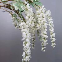 Bunga Tiruan DKB Grosir Warna Biru Merah Ungu Wisteria Bunga Sutra Gantung Tahan Lama untuk Dekorasi Dinding Bunga Pernikahan dan Rumah