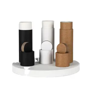 Fabricant OEM Conteneur créatif Emballage en carton recyclable pour rouge à lèvres Tube en papier Push Up pour baume à lèvres
