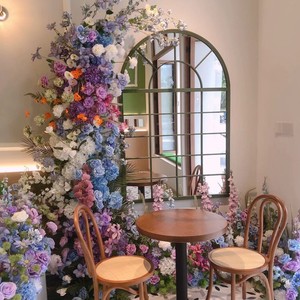 Ensemble <span class=keywords><strong>de</strong></span> café décoration <span class=keywords><strong>de</strong></span> fenêtre pour une utilisation en intérieur Monet Garden Style français mariage en plein air décoratif fausses fleurs et plante verte - Product Image 4