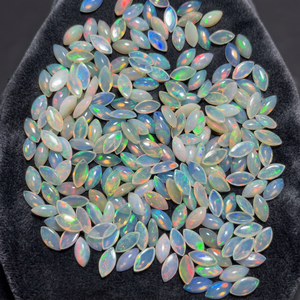Opale naturelle taille marquise, pierre précieuse en vrac, jeu de couleurs multicolores, cabochon pour la fabrication de bijoux - Product Image 3