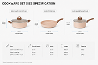 Ensemble de 5 casseroles en aluminium non toxique pour repas en famille avec poignée Cool-King, compatible induction, couvercle en verre antiadhésif