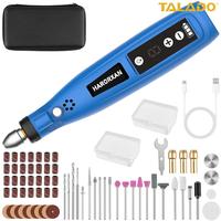 Kit d'outils rotatifs sans fil TALADO, rechargeable par USB, mini-stylo de meulage, outil manuel portable pour le polissage, la sculpture, le perçage et la gravure