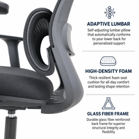 Chaise de bureau ergonomique moderne confortable avec soutien lombaire dynamique, hauteur réglable, pivotante et inclinable – Vente en gros pour projets