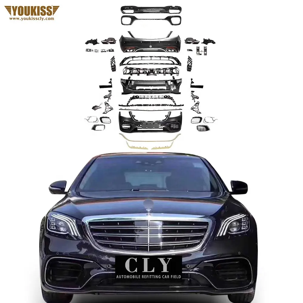 Hot Selling Body Kits für Mercedes Benz 18 S Klasse W222 S450 Upgrade S63 Stoßstangen Front lippe Heck diffusor Flog Lampen gitter