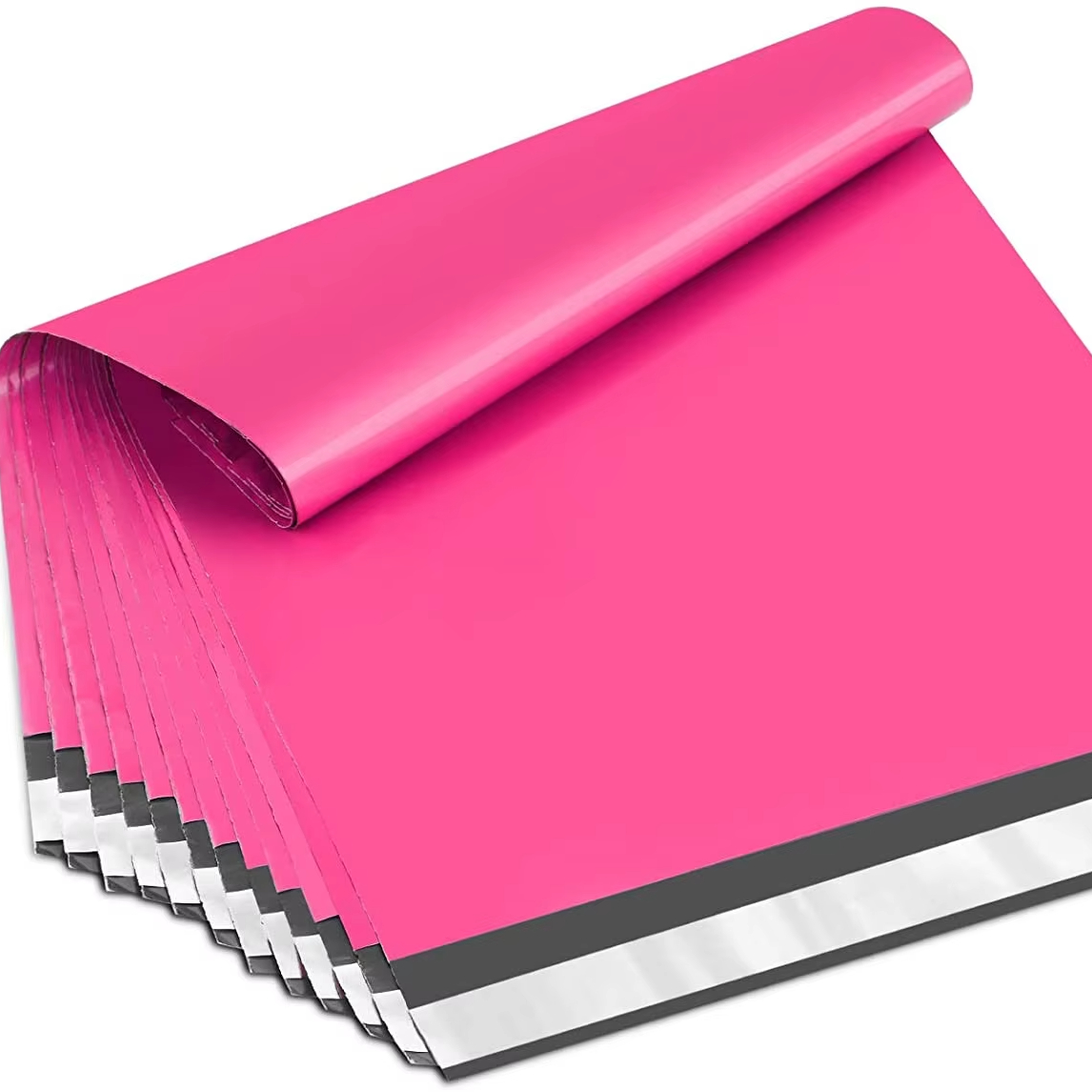 Custom Color 10x13 Inch Hot Pink 200 Pack Shipping Bags Strong Mailing Envelopes Boutique Packaging Postal Self Seal Adhesive